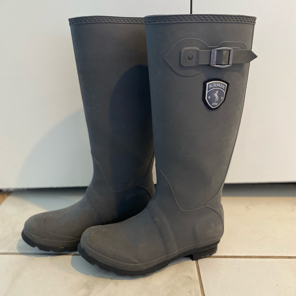 Gray rubber rain boots kamik womens size 9